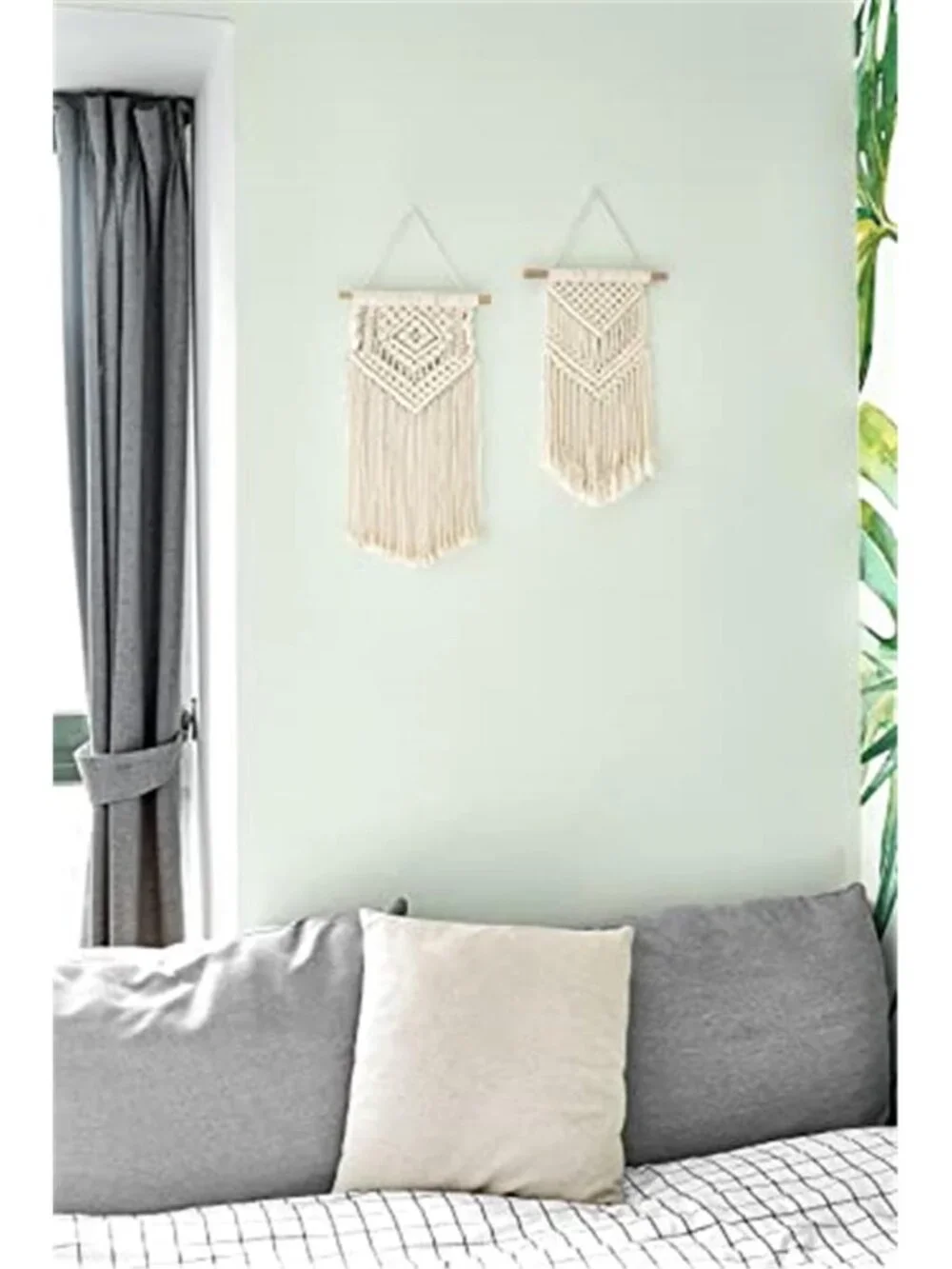 Small Macrame Wall Hanging 2 Pcs Woven Tapestry Wall Art Decor - Beautiful